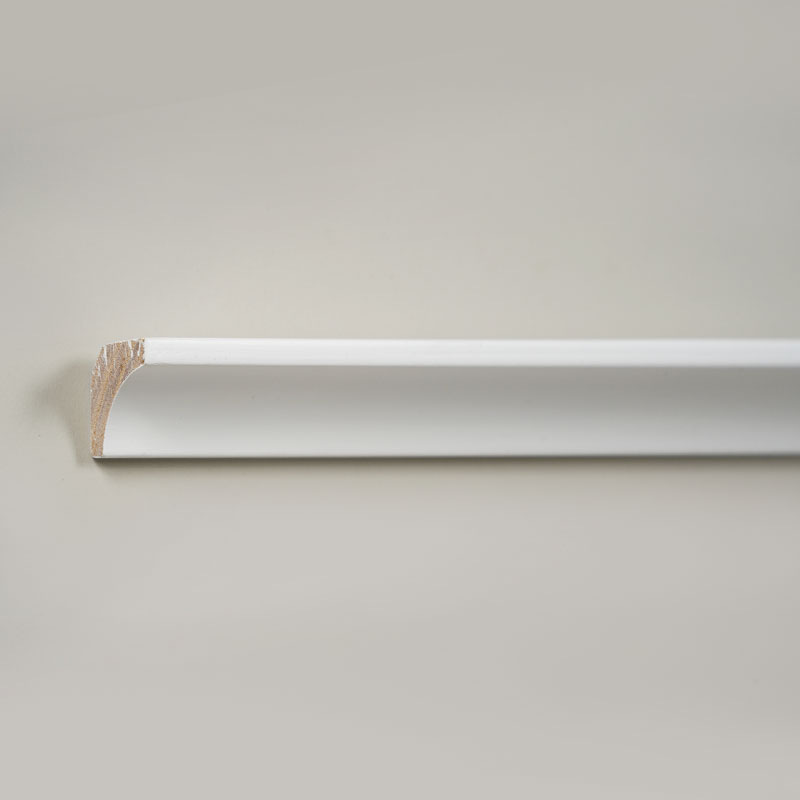 Massivt tre innvendig hjørnelist /Scotia-list (fyllingsgrunnet) - Hvit 7/8' × 7/8'