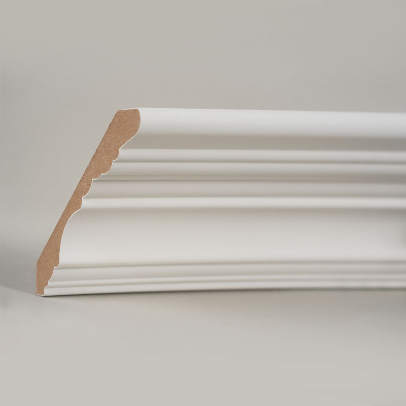 MDF-kronestøping (fyllgrunnet og perlehvit) 3/5' x 4 1/2'