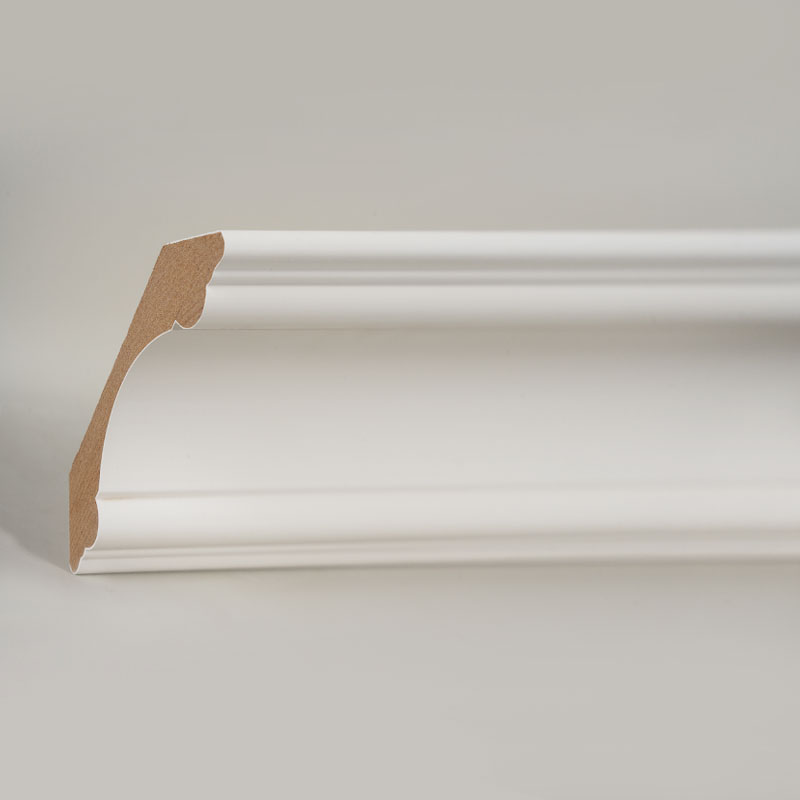 MDF kronestøping (fyllgrunnet og perlehvit) 3/4' x 3 3/8'