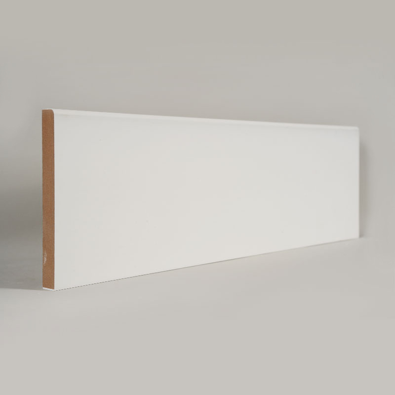 MDF-gulvlister (fyllgrunnet og perlehvit) 1/2' x 4 1/2' MDF-gulvlister (fyllgrunnet og perlehvit) 1/2' x 4 1/2'