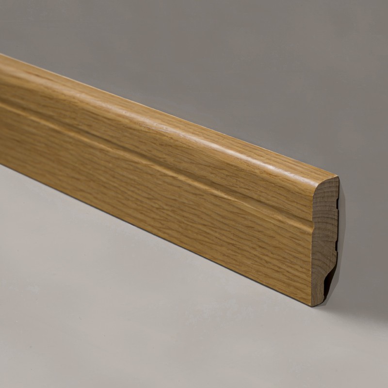 Sokkelbord i heltre (omviklet med hvit eikfiner + maling) - Naturlig eik farge 1/2' x 2 3/8'