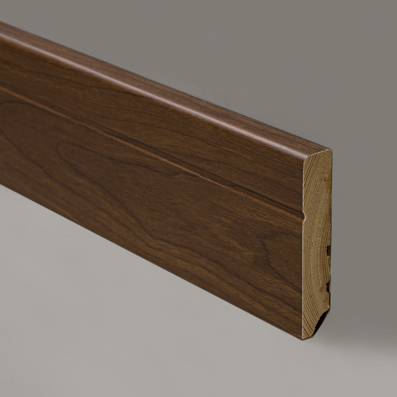 Solid tre gulvlister (omviklet med svart valnøttfiner + maling) - svart valnøtt 3/5' x 3 1/6'