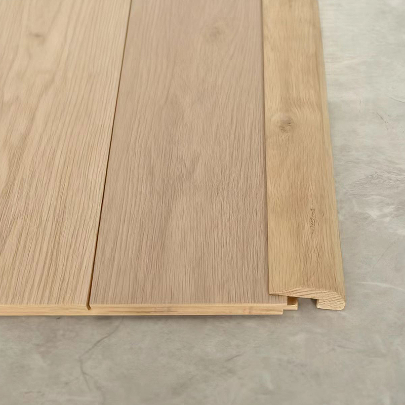 Hvit eik hele stykke tømmerstokker L-støping (maling uferdig) - Eik naturlig farge 3/8'x1 31/32'