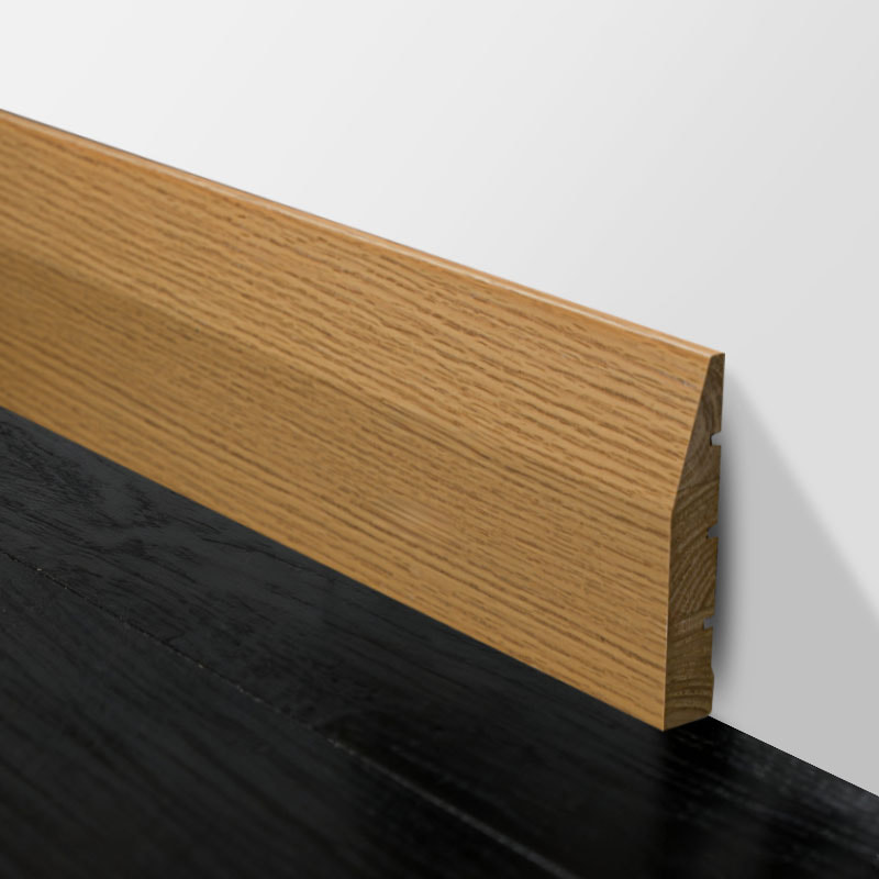 Sokkelbord i heltre (omviklet med rød eikfiner + maling) - Eik farge 3/5' x 3 15/16'
