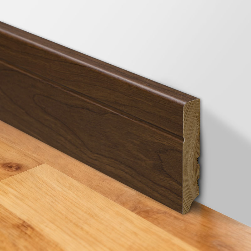 Solid tre gulvlister (omviklet med svart valnøttfiner + maling) - svart valnøtt 3/5' x 3 1/6'