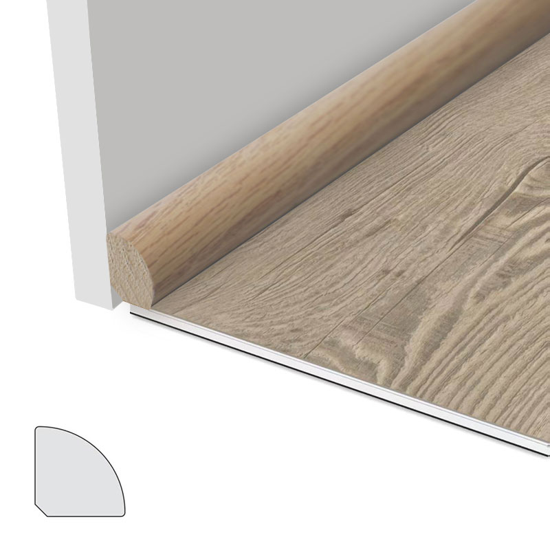 Solid Wood Quarter Round List (omviklet med rød eikefiner + maling) - Eik farge 7/8' x 7/8'